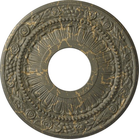 Ekena Millwork Nadia Ceiling Medallion (Canopies up to 4 7/8"), 12 1/8"OD x 3 5/8"ID x 7/8"P, Witch Hazel Crackle CM12NAWHC